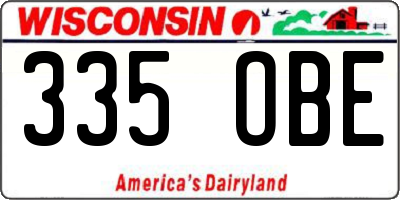 WI license plate 335OBE
