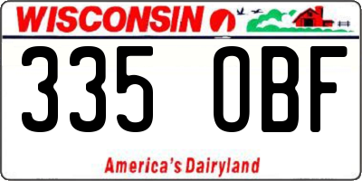 WI license plate 335OBF