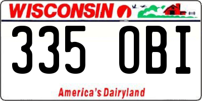 WI license plate 335OBI