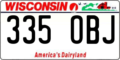 WI license plate 335OBJ