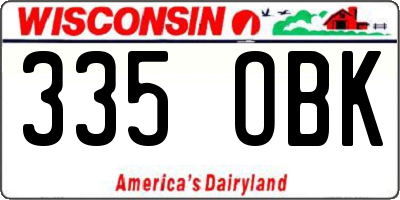WI license plate 335OBK