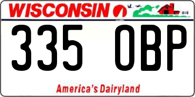 WI license plate 335OBP
