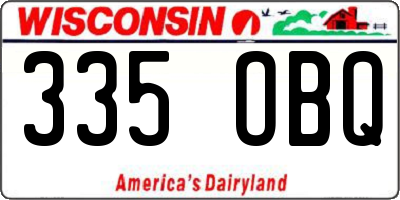 WI license plate 335OBQ