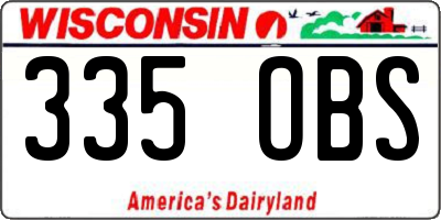 WI license plate 335OBS