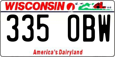 WI license plate 335OBW
