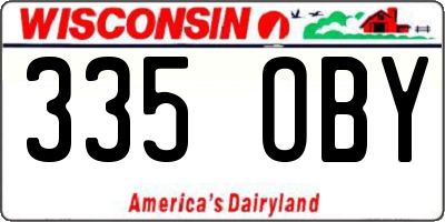 WI license plate 335OBY
