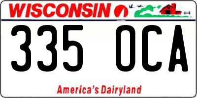 WI license plate 335OCA