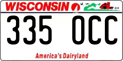 WI license plate 335OCC