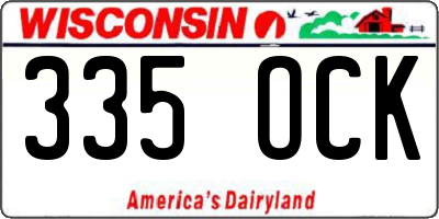 WI license plate 335OCK
