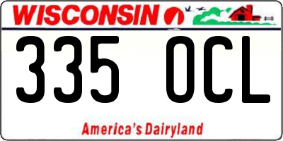 WI license plate 335OCL