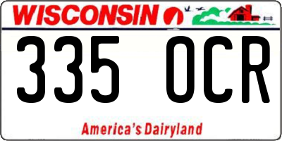 WI license plate 335OCR