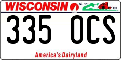 WI license plate 335OCS