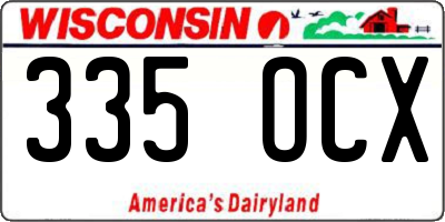 WI license plate 335OCX