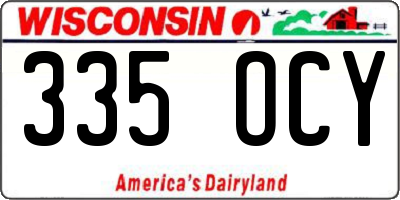 WI license plate 335OCY