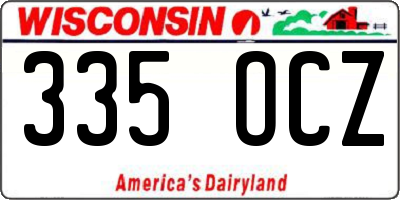WI license plate 335OCZ