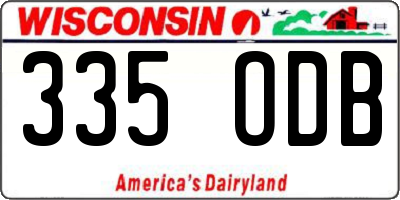 WI license plate 335ODB