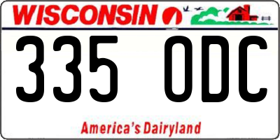 WI license plate 335ODC