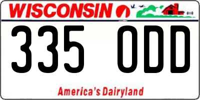 WI license plate 335ODD