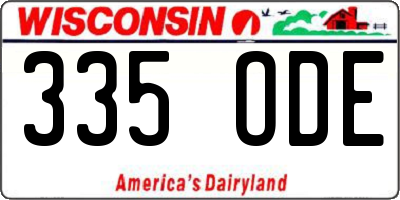 WI license plate 335ODE