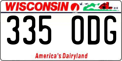 WI license plate 335ODG