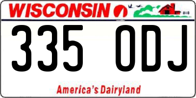 WI license plate 335ODJ
