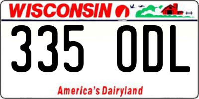 WI license plate 335ODL