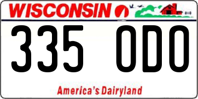 WI license plate 335ODO
