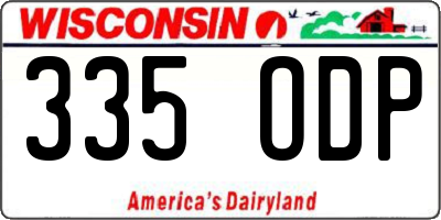 WI license plate 335ODP