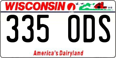 WI license plate 335ODS