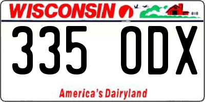 WI license plate 335ODX