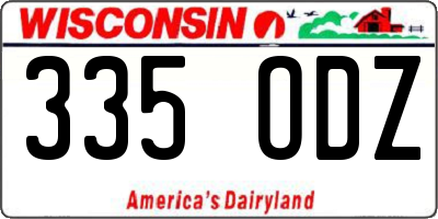 WI license plate 335ODZ