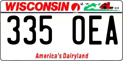 WI license plate 335OEA