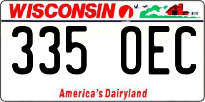 WI license plate 335OEC