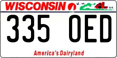WI license plate 335OED