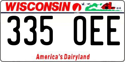 WI license plate 335OEE