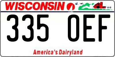 WI license plate 335OEF
