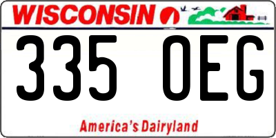 WI license plate 335OEG