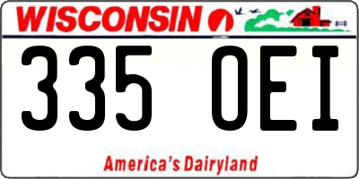 WI license plate 335OEI