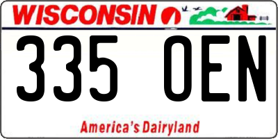 WI license plate 335OEN