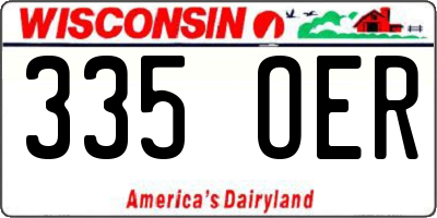 WI license plate 335OER