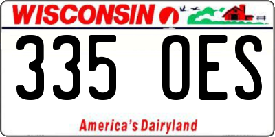 WI license plate 335OES