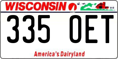 WI license plate 335OET