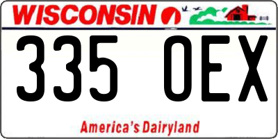 WI license plate 335OEX