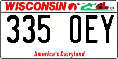 WI license plate 335OEY