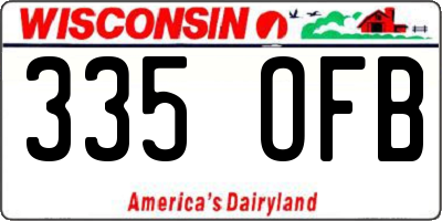 WI license plate 335OFB