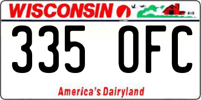 WI license plate 335OFC