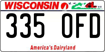 WI license plate 335OFD