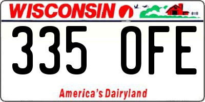 WI license plate 335OFE