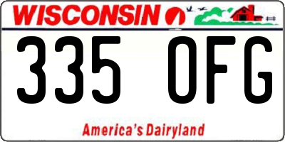 WI license plate 335OFG