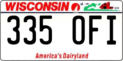 WI license plate 335OFI